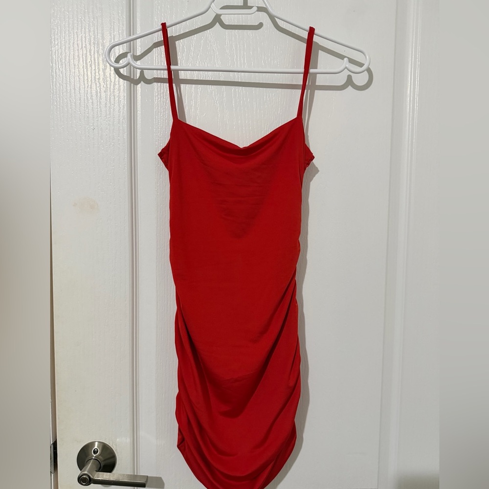 SHEIN RED Slip Dress with Cowl Neck